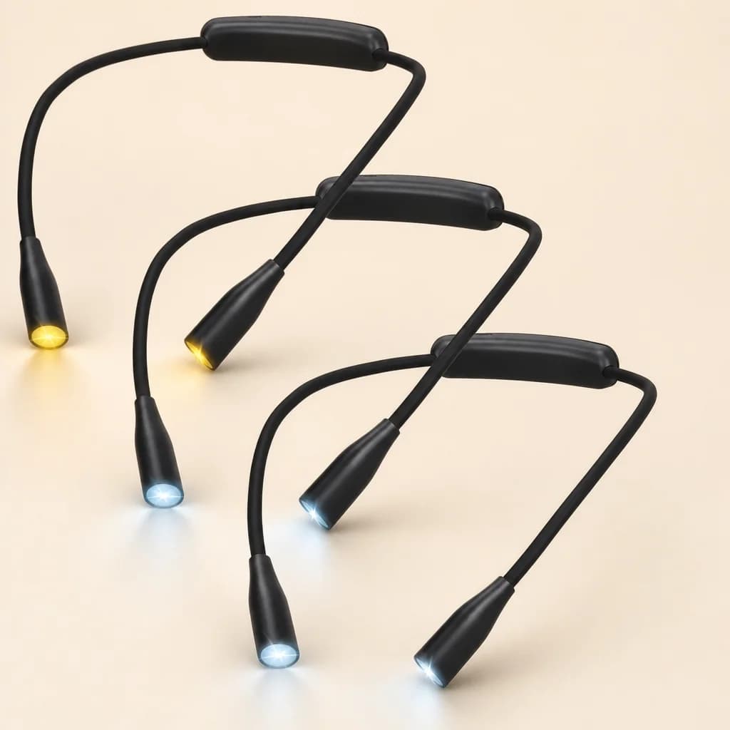 Lampe de lecture tour de cou LED à trois teintes de lumière